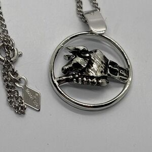 Pendant Necklace Pristine Sarah Coventry 1974 Zodiac Taurus Silver Tone